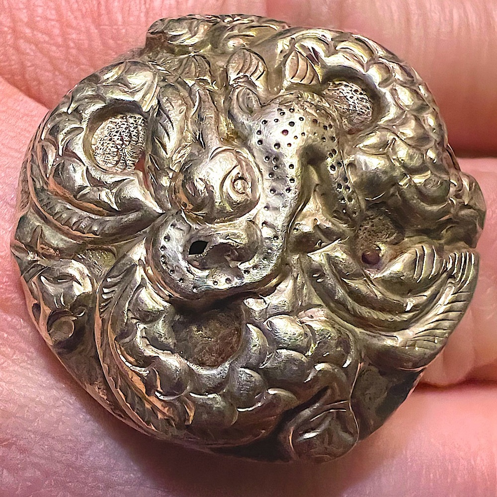 Sterling Silver Snake Ring - Vintage Hand Carved Adjustable Size Snake Ring